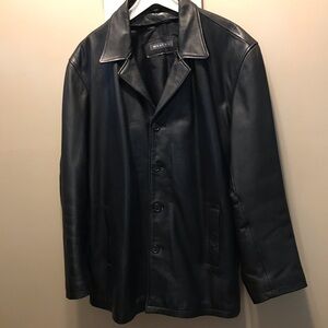 Whet Blu Mens XXL Black Pebble Leather Heavy Duty Jacket
